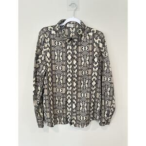 Brave Soul London ASOS Animal Print Long Sleeve Relaxed Button Shirt 2185